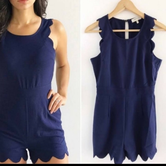 Monteau Los Angeles Scalloped Hem Romper - Picture 1 of 1